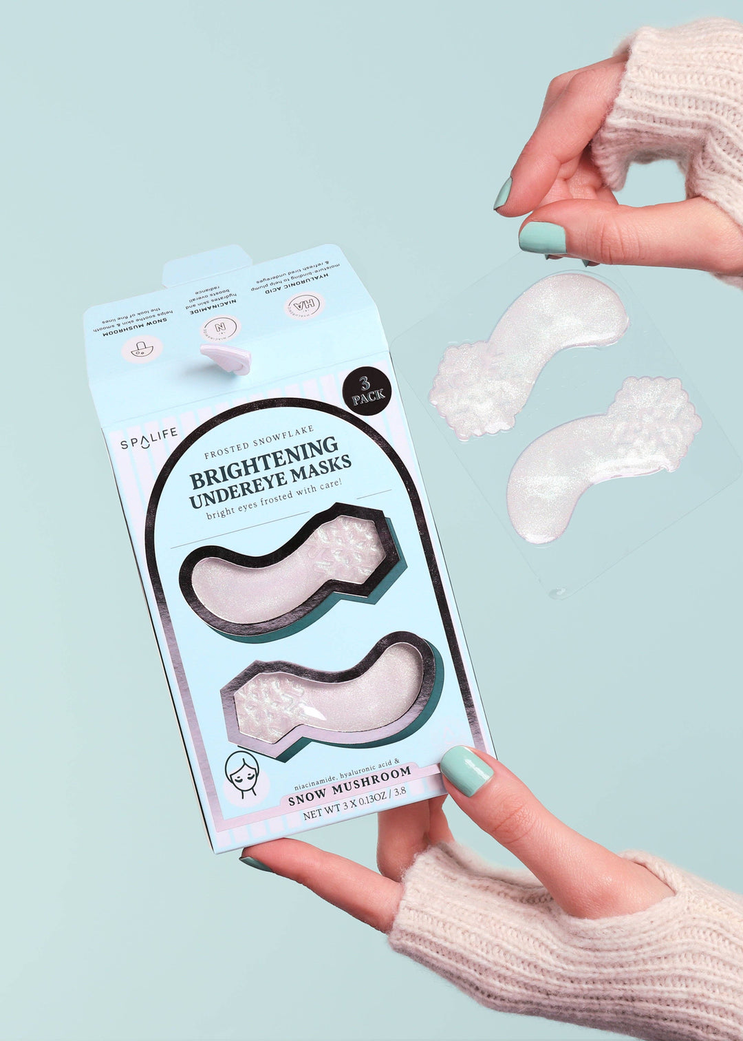 Christmas Holiday Frosted Snowflake Hydrogel Undereye Masks