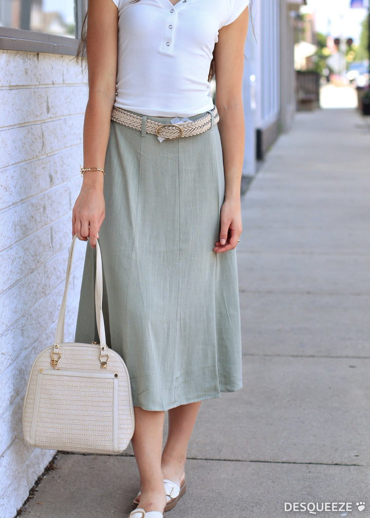 CLEARANCE FINAL SALE  The Olive Hour Midi Skirt