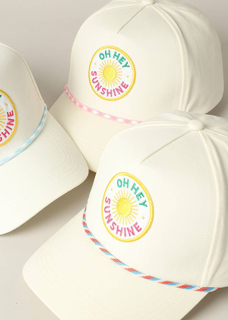 Oh Hey Sunshine Embroidery Patch Trucker Hat