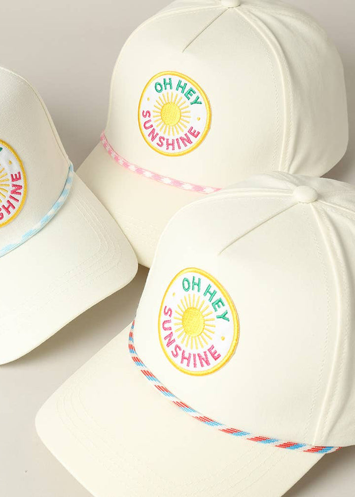 Oh Hey Sunshine Embroidery Patch Trucker Hat