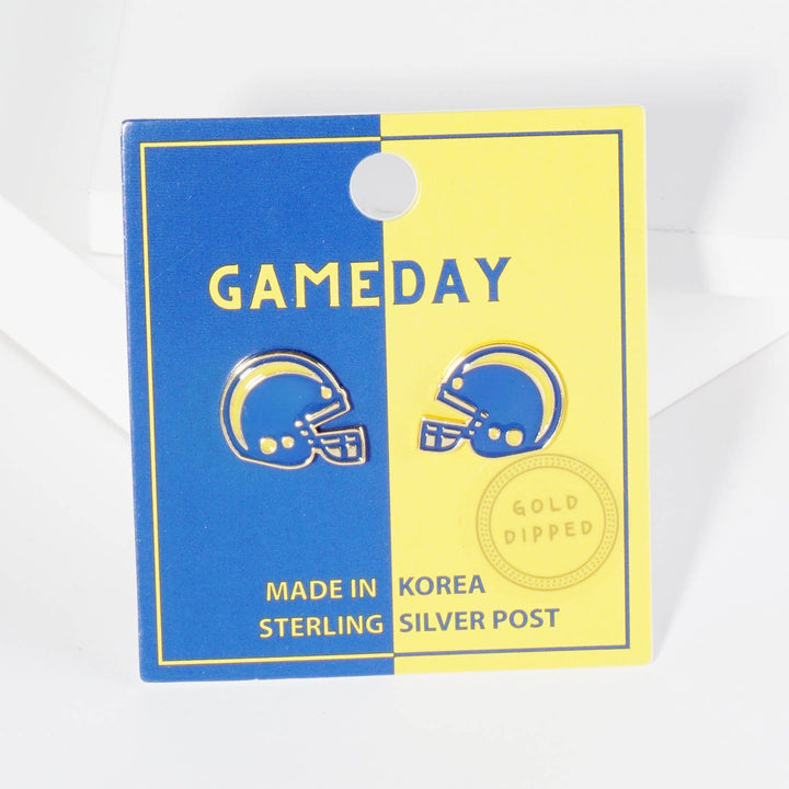 CLEARANCE FINAL SALE  Enamel Football Helmet Stud Earrings