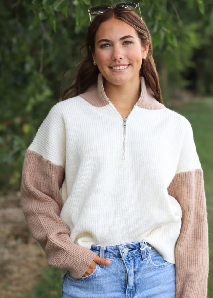 Everly Colorblock Half Zip Pullover