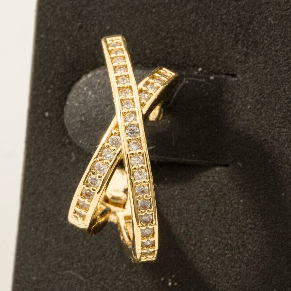 Gold Dipped X Shape Hoop Earrings