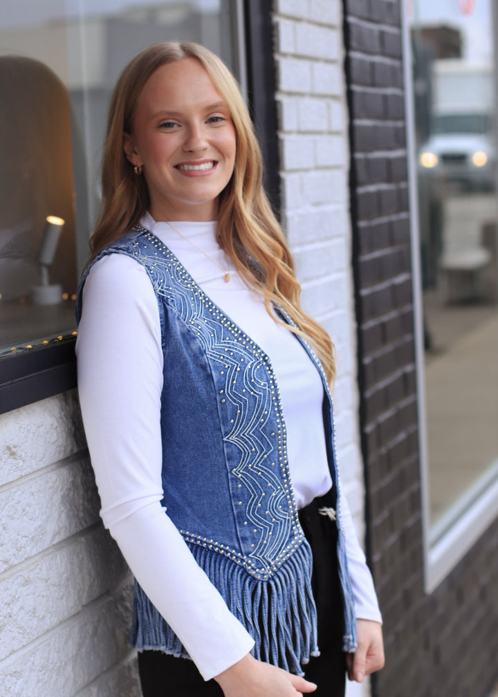 Desert Daze Fringe Denim Vest
