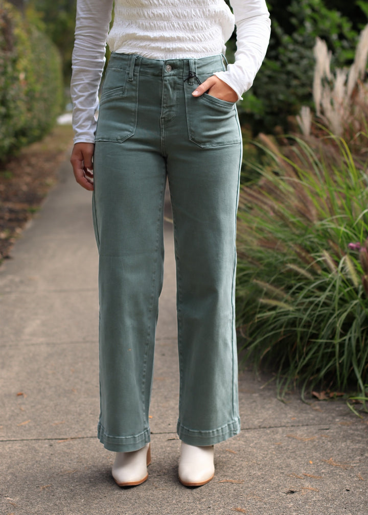 Cilantro High Ruse Wide Leg Denim