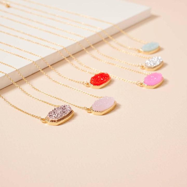 Pink Stone Charm Necklace