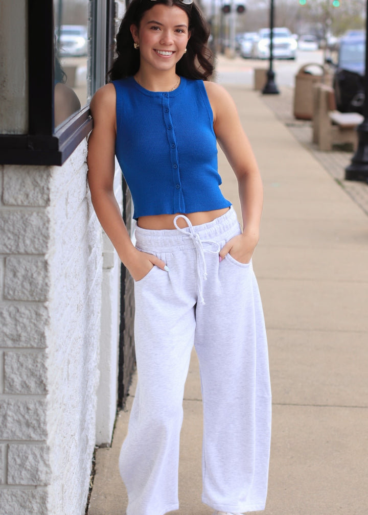 The Downtown Barrel Sweatpants in Ice Grey
