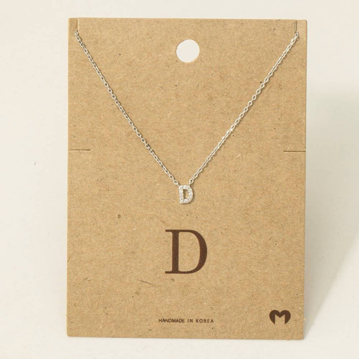 Mini Rhinestone Initial Necklace
