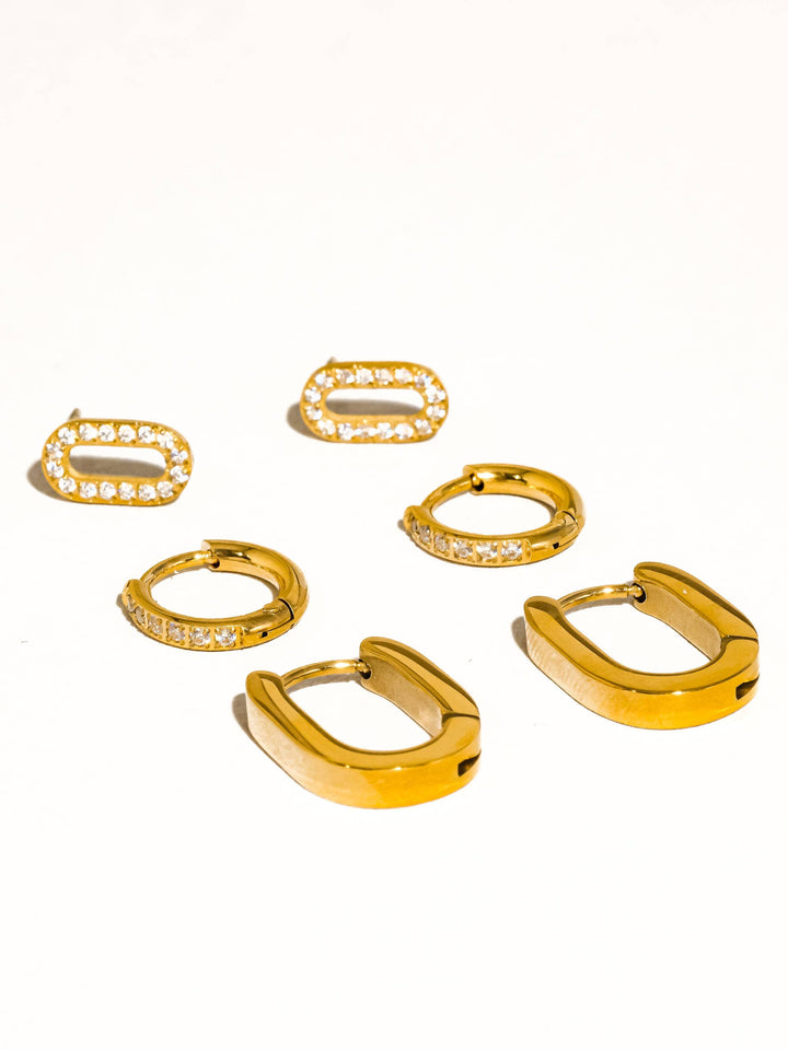 Orage 18K Gold Non-Tarnish Round Hoop Earring