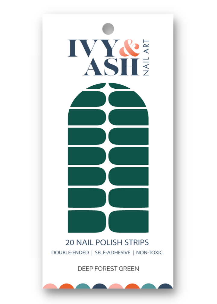 Deep Forest Green | Dark Green Fall & Winter Solid Nail Wrap