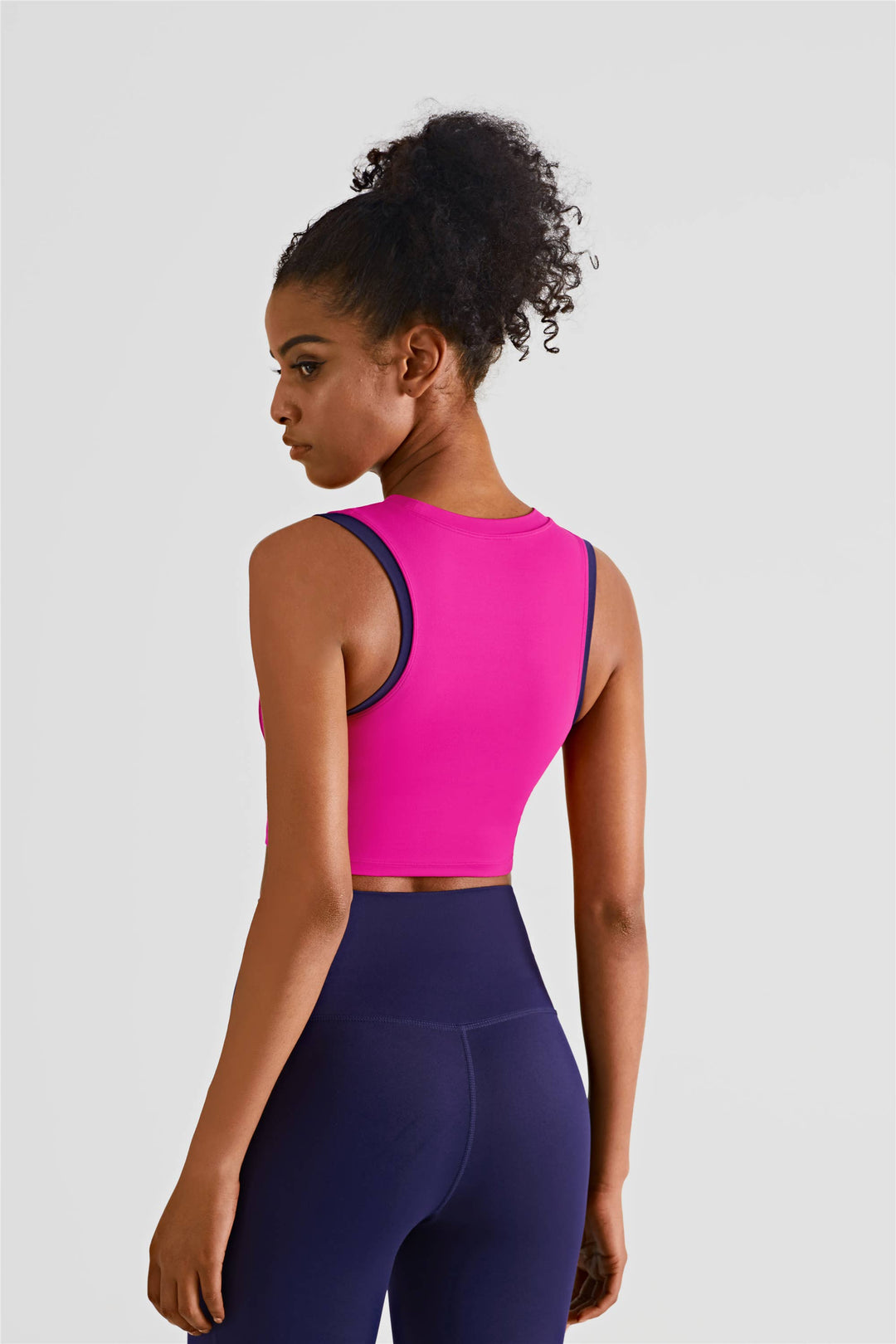 CLEARANCE FINAL SALE Cyber Contrast-Color Tank Top Sports Bra