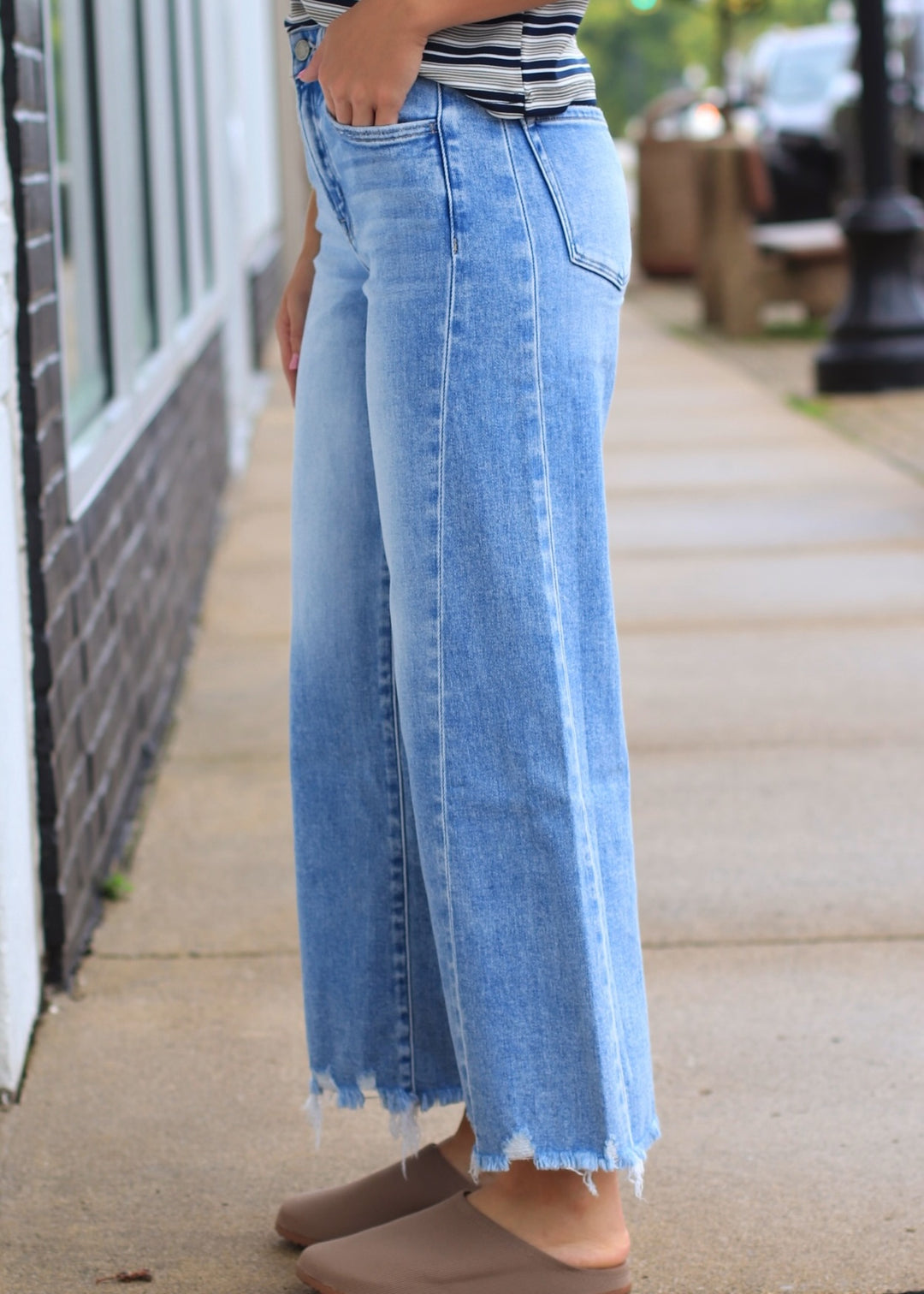 The Jaylen High Rise Crop Wide Leg Jeans