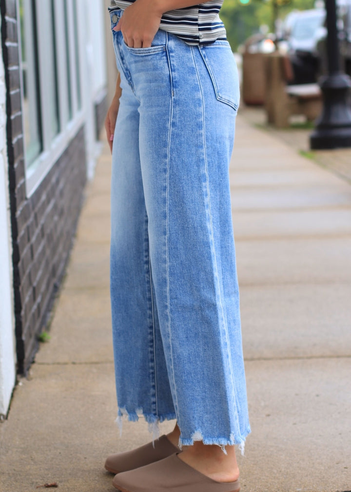 The Jaylen High Rise Crop Wide Leg Jeans