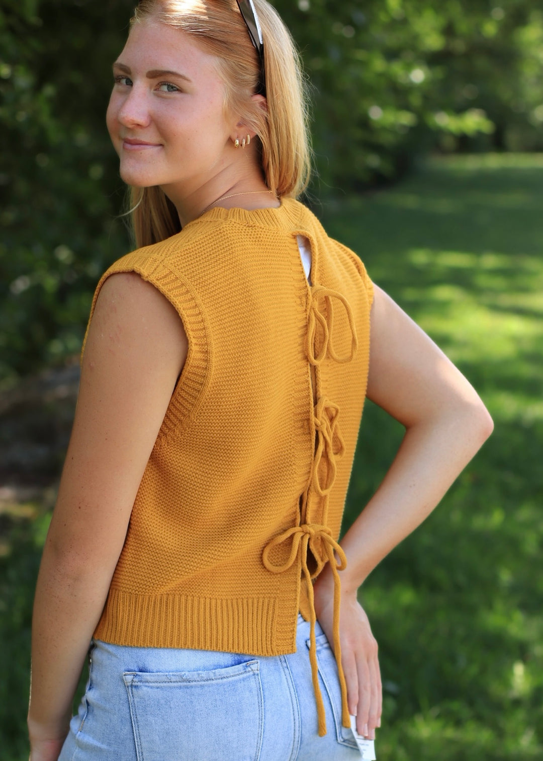 Sunset Tie-Back Knitted Top