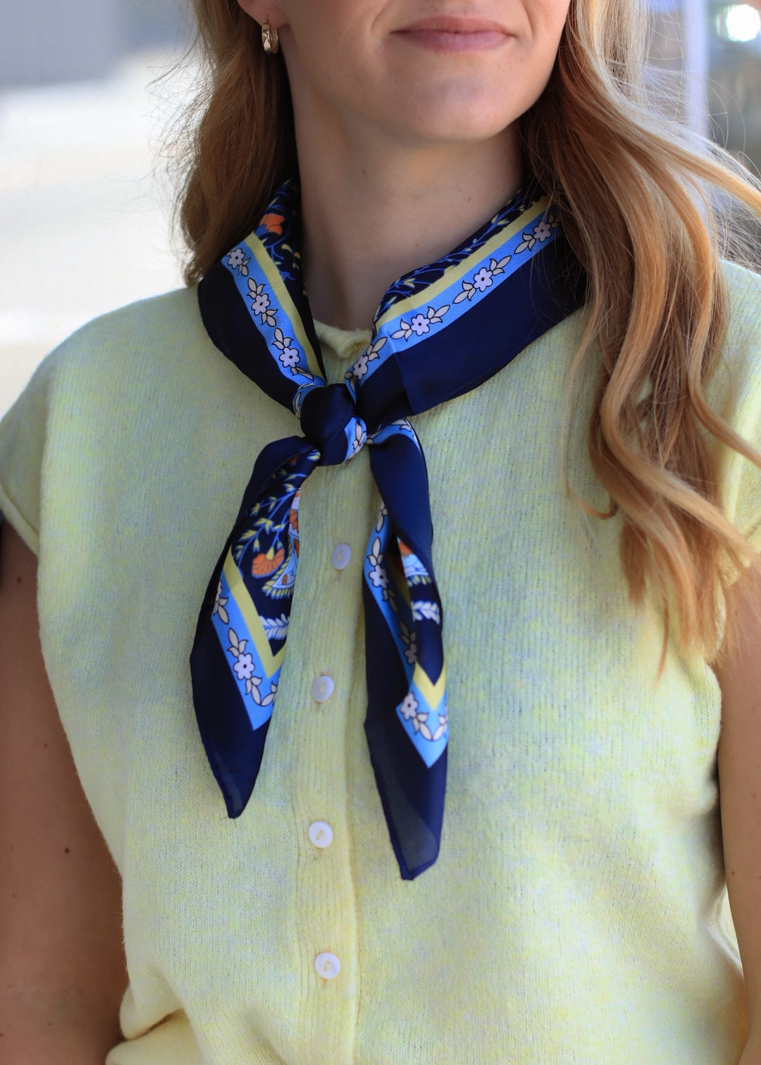 Paisley Floral Print Satin Square Scarf