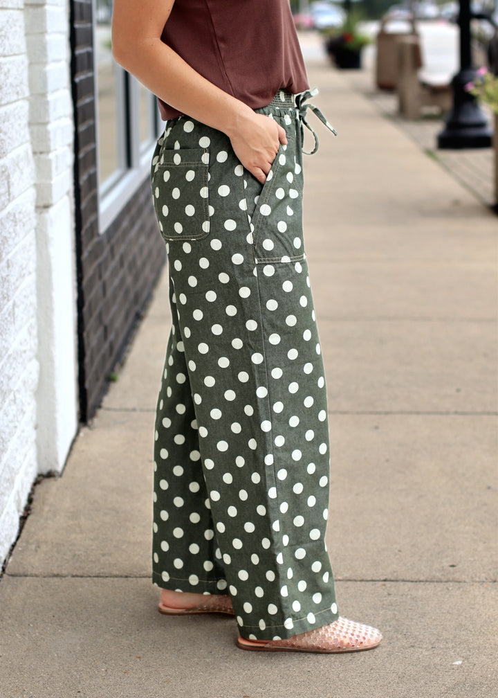 Autumn Dot Drawstring Pants