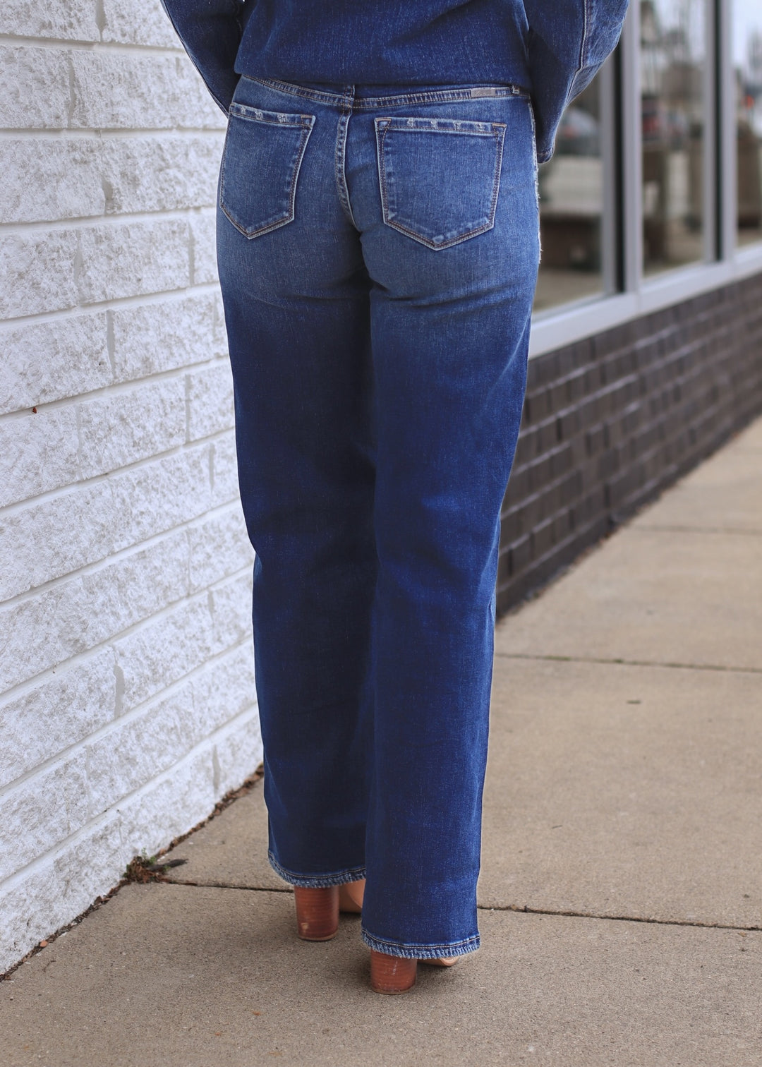 The Grindstone Mid Rise Wide Leg Jean