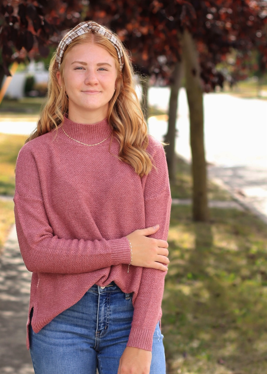 The Rosé Retreat Marled Boxy Pullover