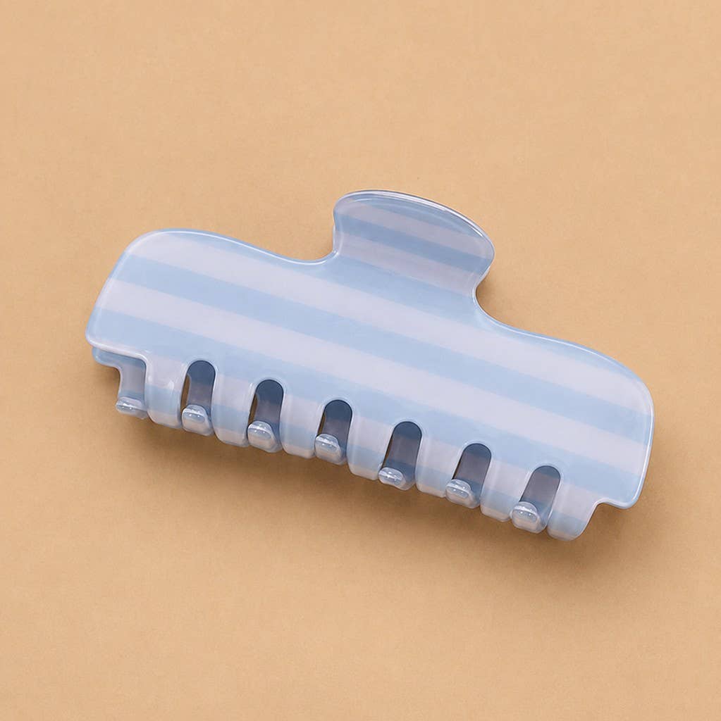 Retro Striped Rectangle Hair Claw Clip