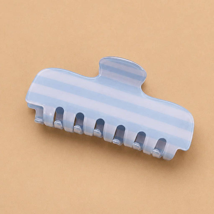 Retro Striped Rectangle Hair Claw Clip