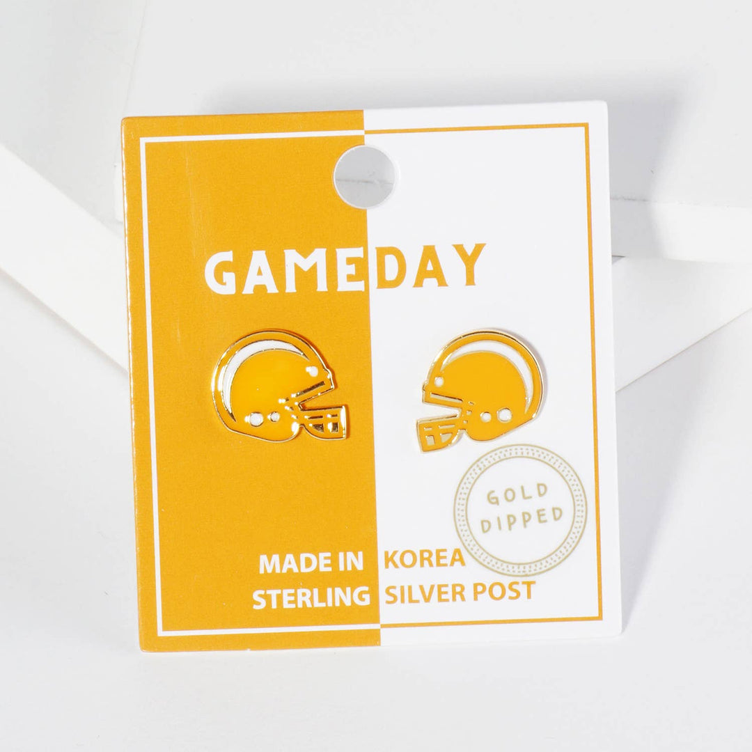 CLEARANCE FINAL SALE  Enamel Football Helmet Stud Earrings