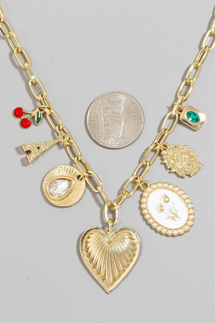 Multi Charms Chain Necklace