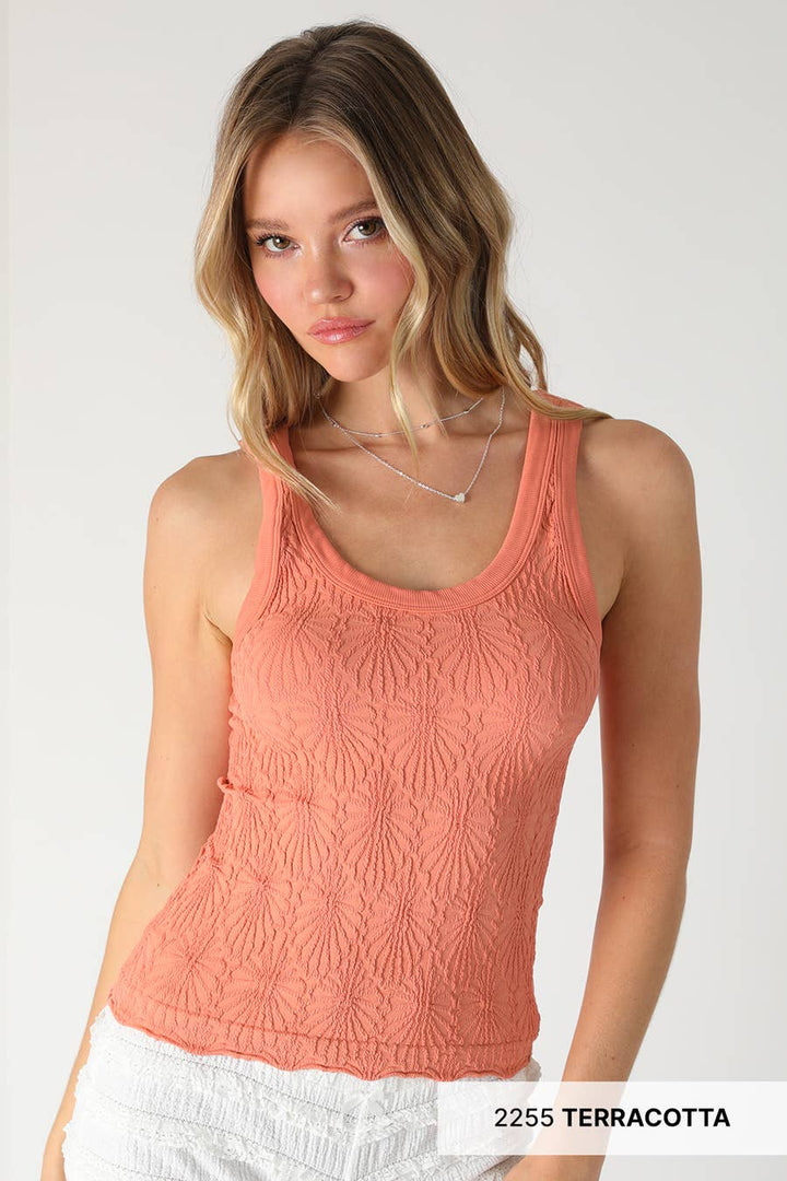 Reversible Lace Textured Tank Top
