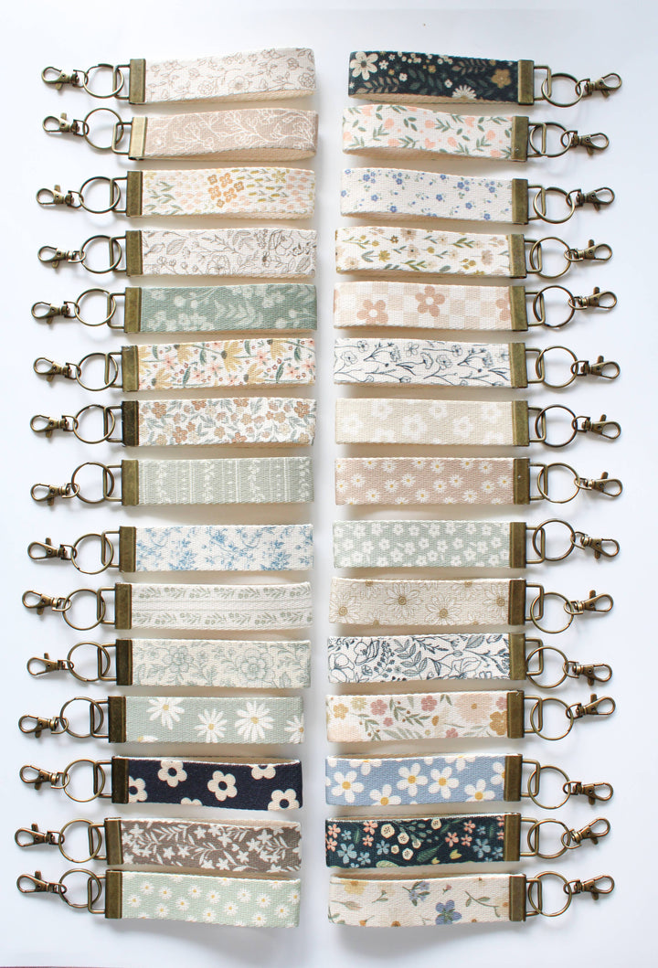 Canvas Wrist Keychain Lanyard, Key Wristlet