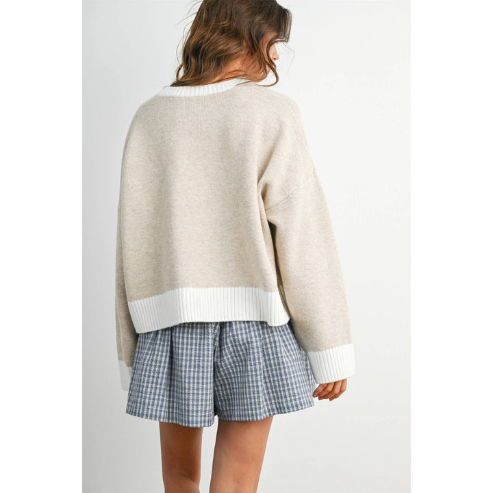 Cozy Contrast Trim Sweater