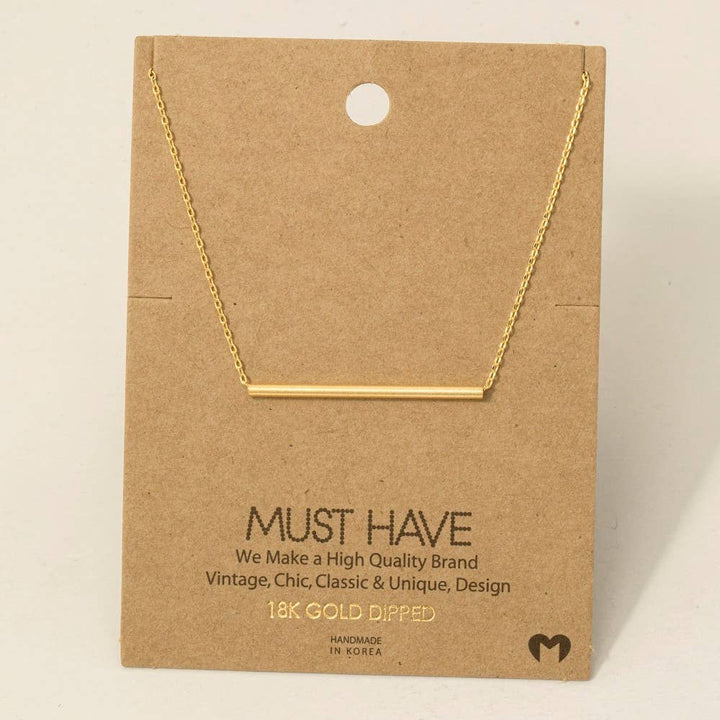 Cylinder Bar Pendant Necklace