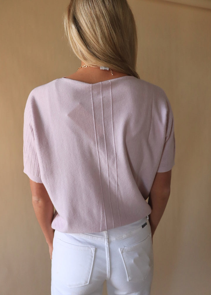 Soft Fine Gauge Short Sleeve Dolman Sweater