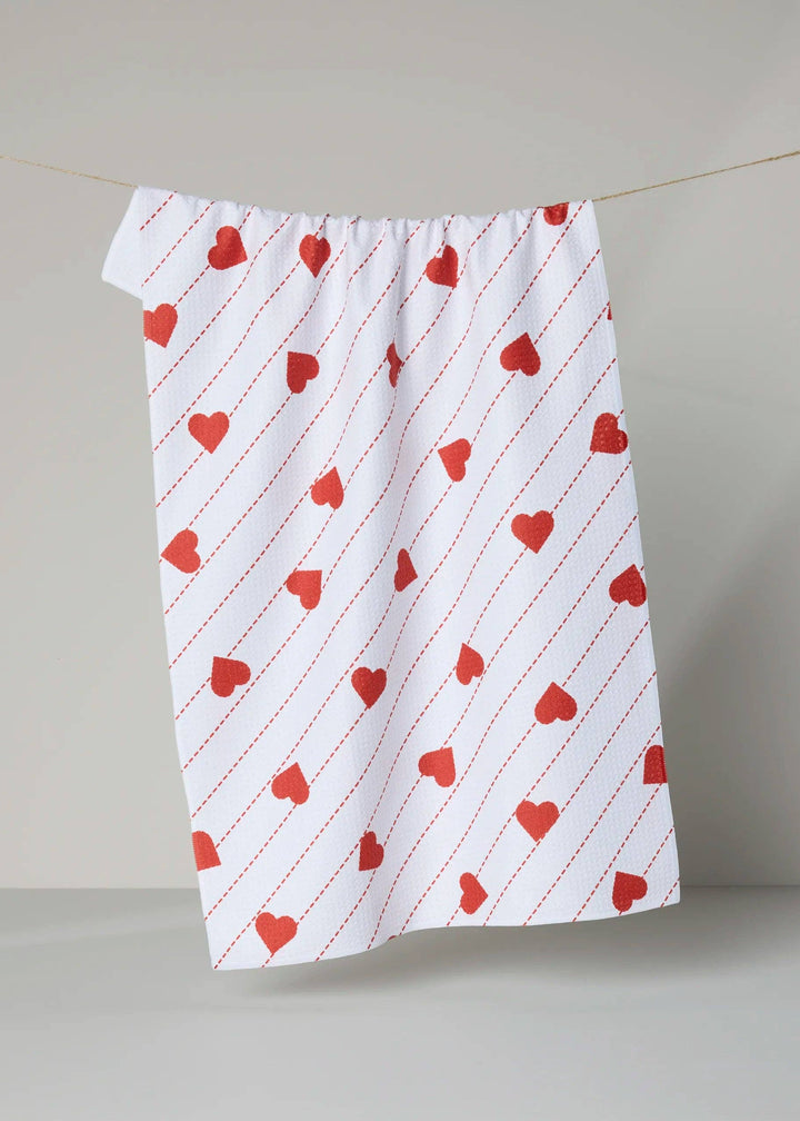 Stitched Heart Tea Towel
