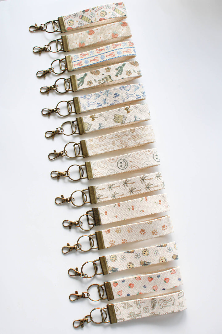 Canvas Wrist Keychain Lanyard, Key Wristlet