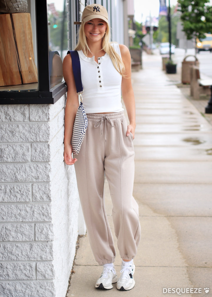 Dupita French Terry Joggers in Taupe