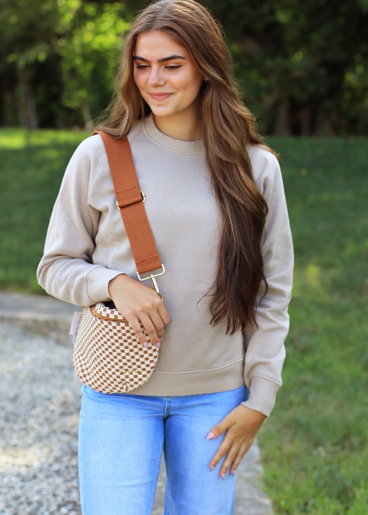 The Lottie Fleece Raglan Sweatshirt in Ash Mocha