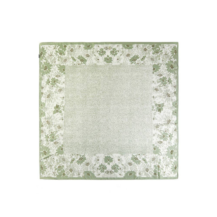 Floral Border Speckled Panel Square Scarf