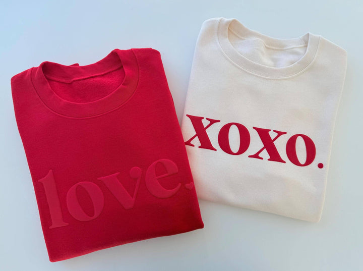 Embossed Valentine Day Varsity Sweatshirt