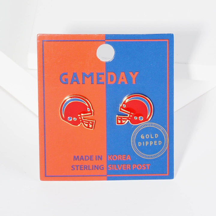 CLEARANCE FINAL SALE  Enamel Football Helmet Stud Earrings