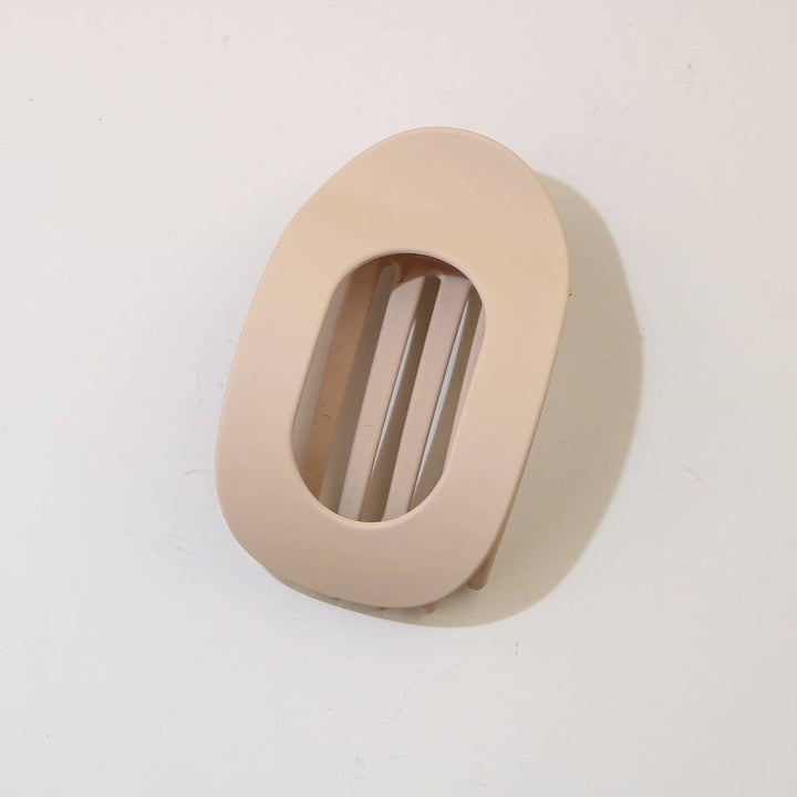 Oval Flat Hair Clip in Dark Coffee