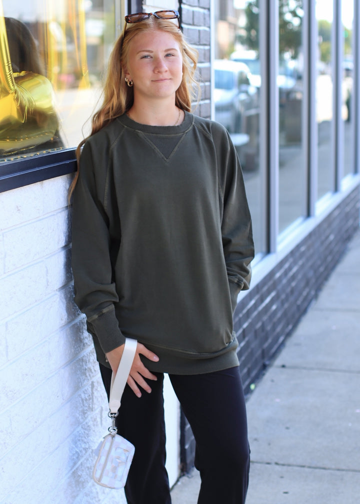 Pocket Perfect Pullover in Olive