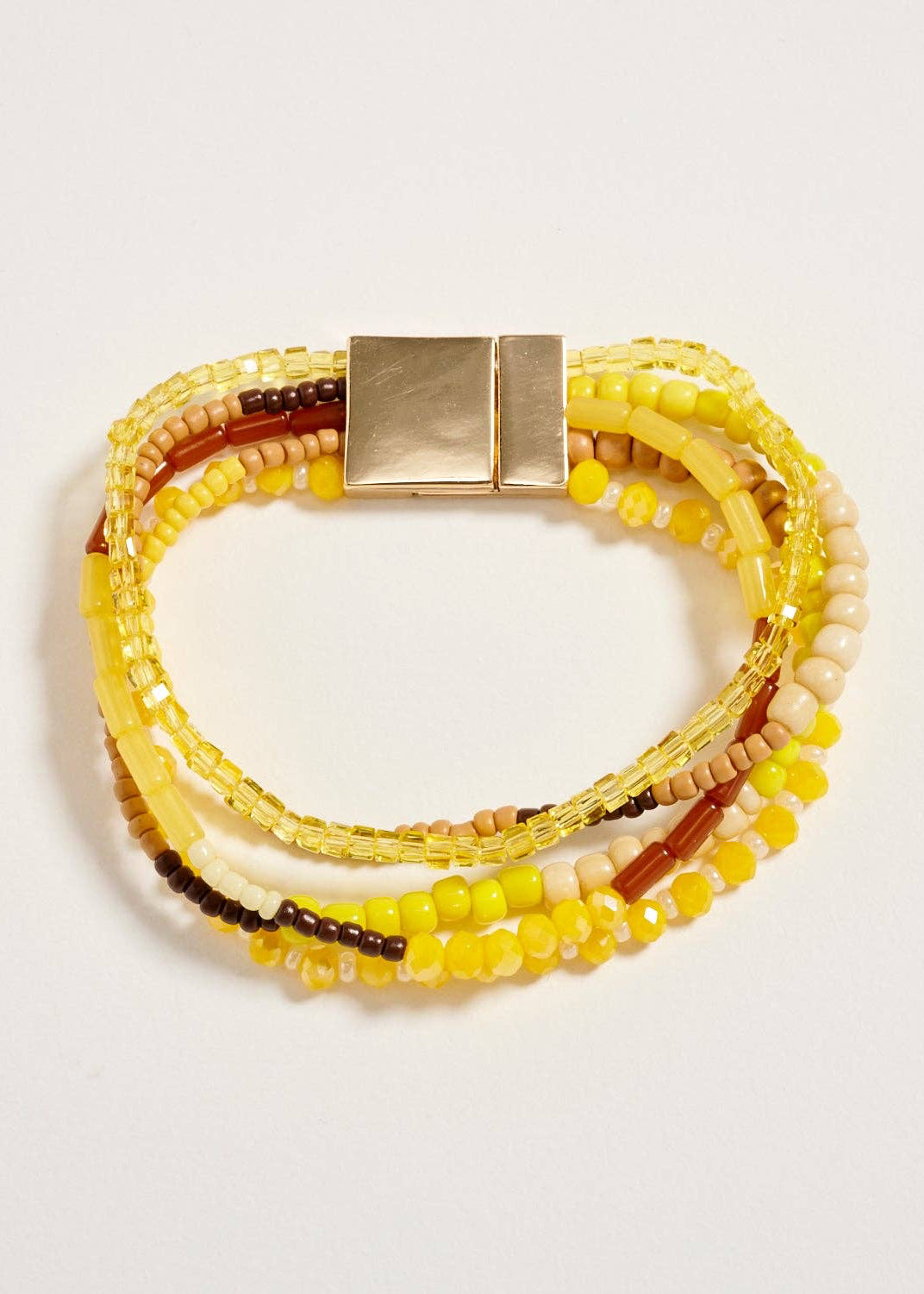 Boho Stack Stretch Bracelet in Yellow