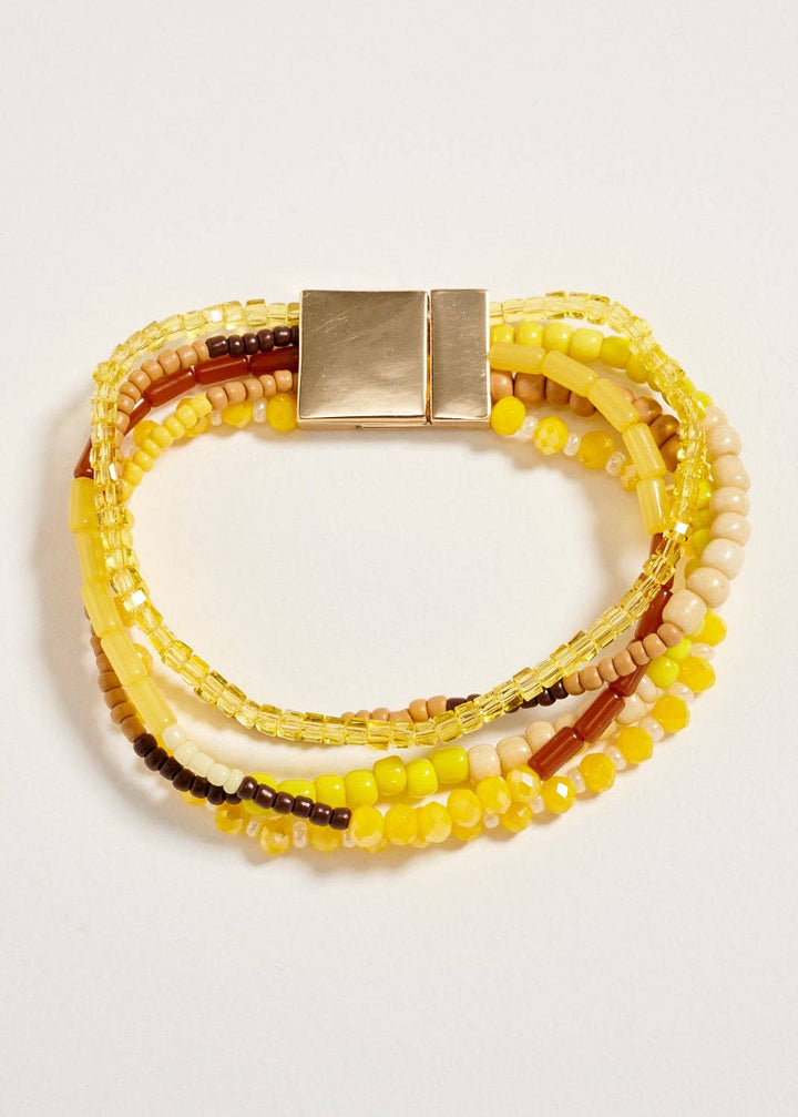 Boho Stack Stretch Bracelet in Yellow
