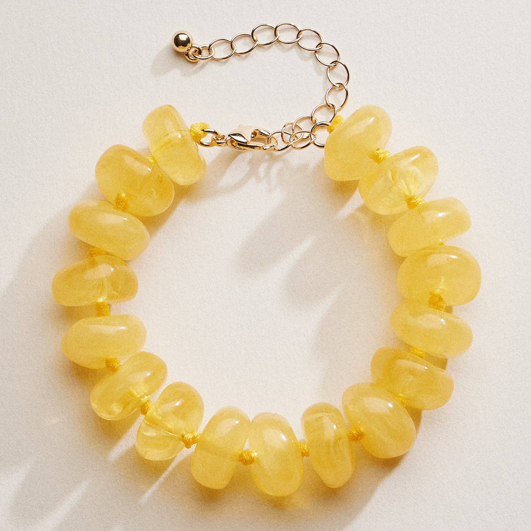 Natural Stone Beaded Bracelet – Yellow