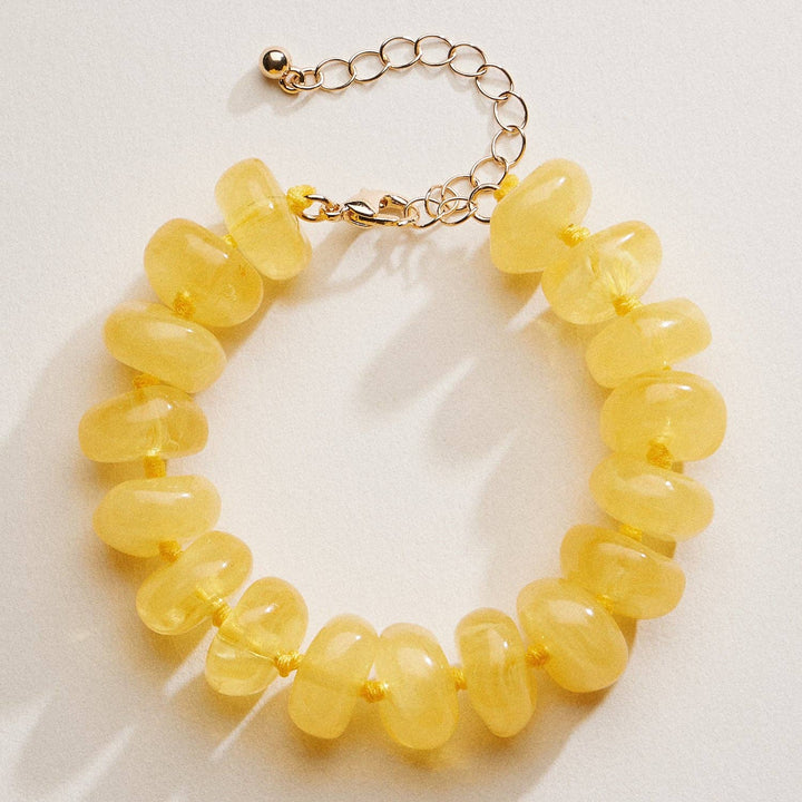 Natural Stone Beaded Bracelet – Yellow
