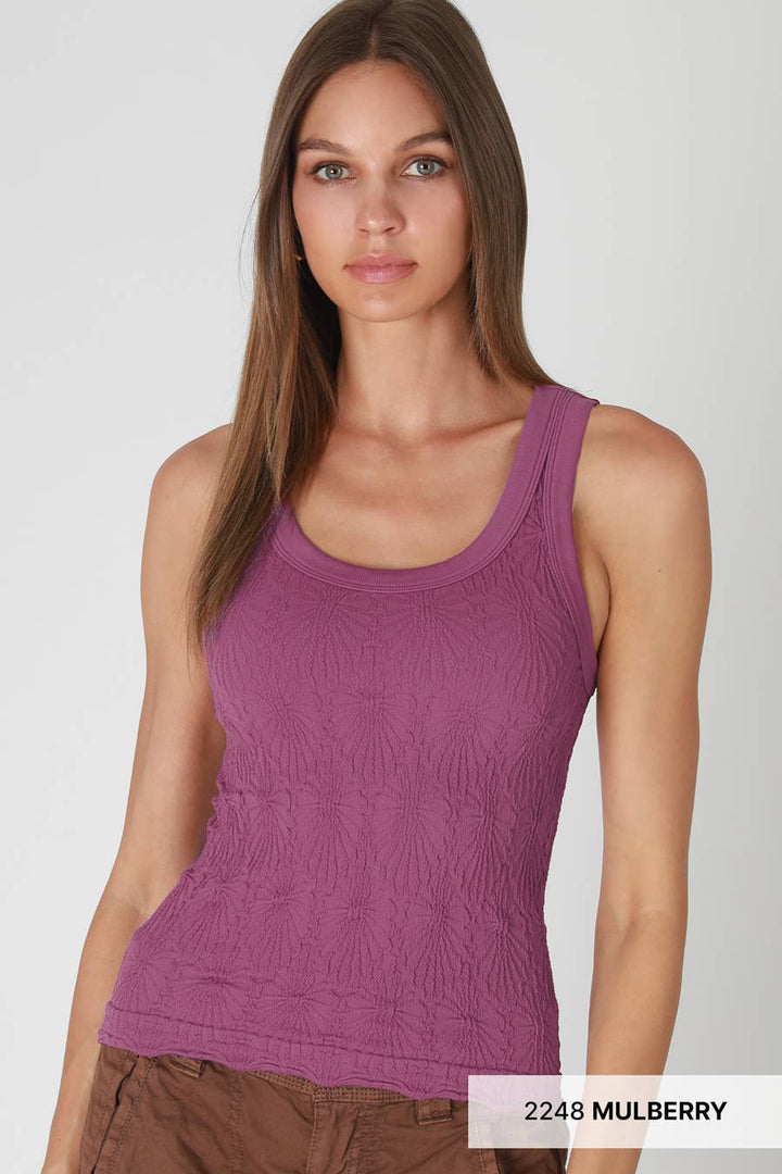 Reversible Lace Textured Tank Top