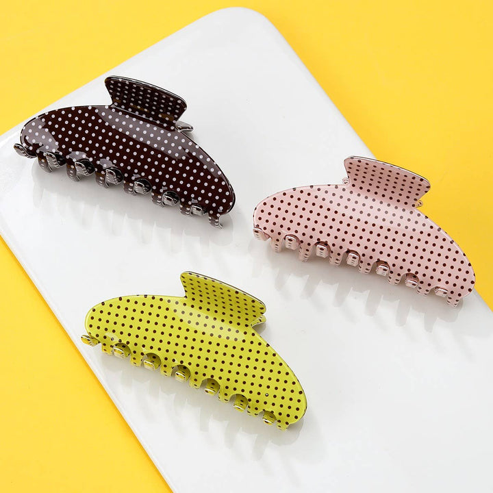 Polka Dot Hair Claw Clip