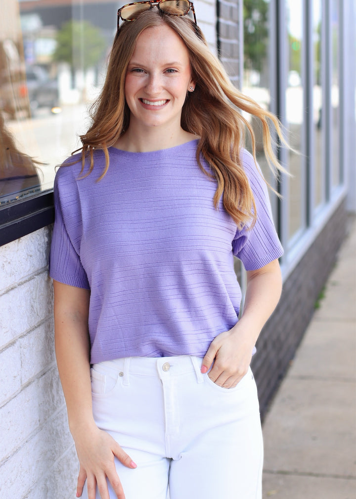 RESTOCK Iris Soft Rib Short Sleeve Top