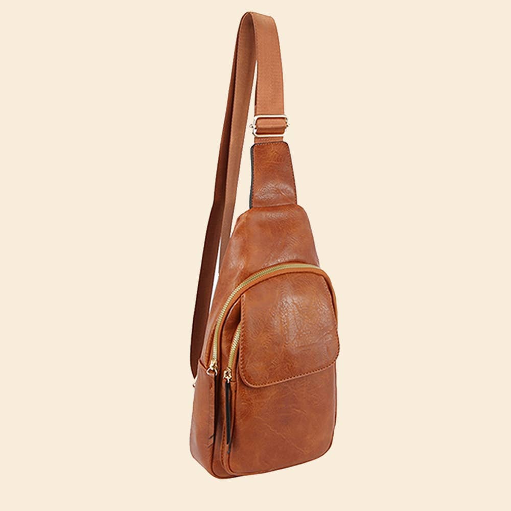 Vegan Leather Fashion Flap Sling Bag