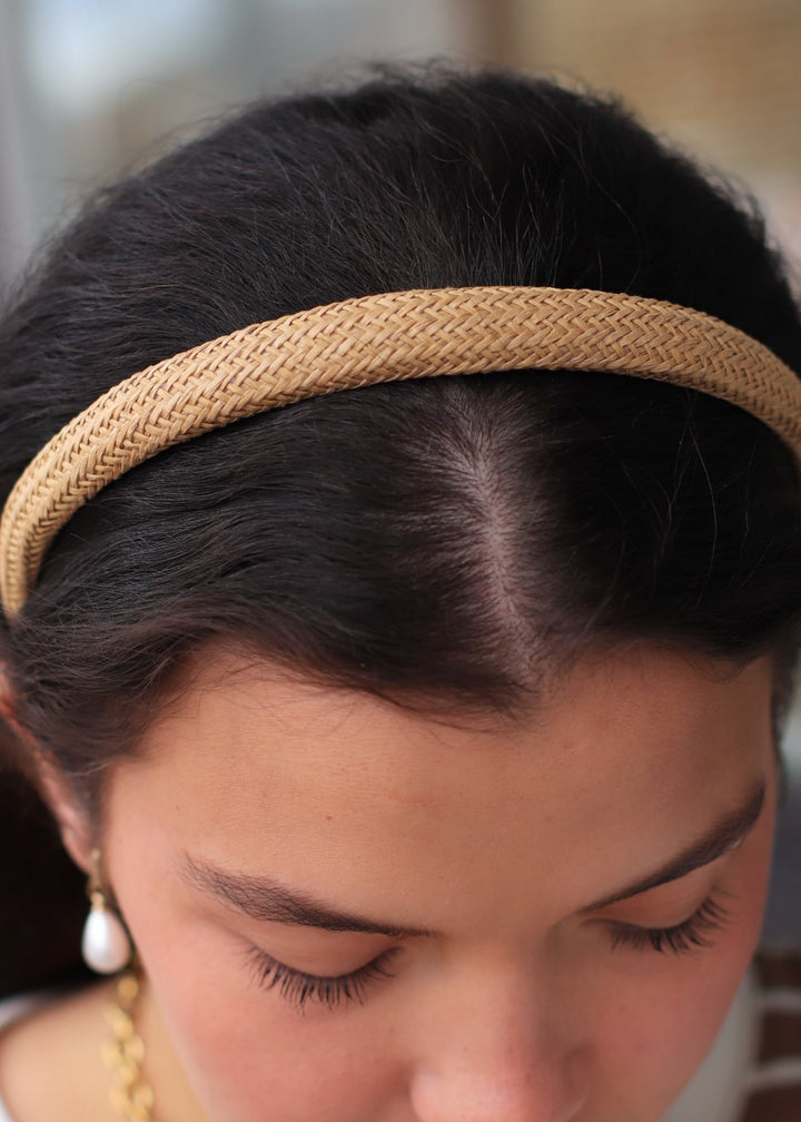 Skinny Natural Rattan Straw Headband