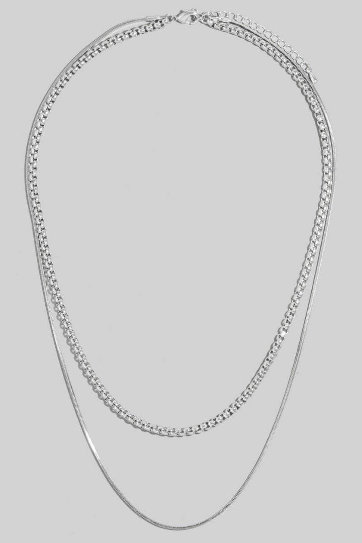 Box And Snake Chain Layered Necklace